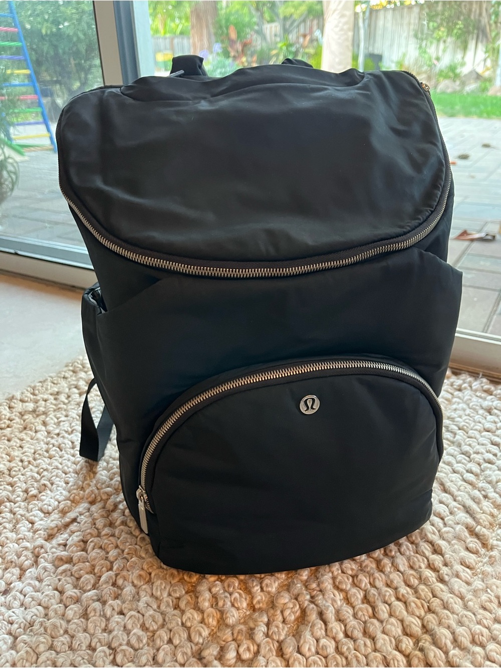 lululemon athletica Black Everyday baby backpack with Front Zip Pocket